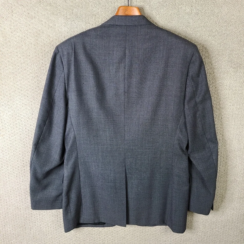 Robert Stock Jacket Mens 42L Gray Blazer‎ Birdseye Knit 2 Btn Hand Tailored VTG